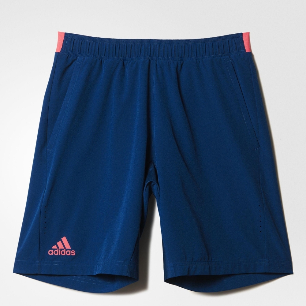 Adidas Mens Multifaceted Pro Bermuda Shorts Running Tech Steel Blue Pink Medium